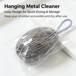 Factory Wholesale Hang‑Up Oval Steel Cleaning Ball With Braided Lanyard Heavy Oil Dirt Remover thumbnail-4