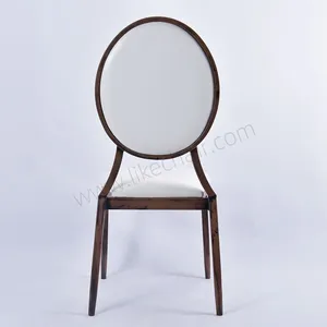 Wholesale Durable Iron Round Back Wedding Furniture Metal Legs Antique Design Party Chairs Events Hotel Banquet Chairs thumbnail-5