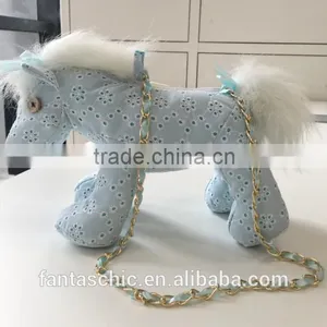 2016 Hot Sale Sprinting Embroidered Standing Stuffed Plush Toy Horse With a Bag thumbnail-2