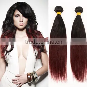 Peruvian Hair Weave Peruvian Ombre Hair Black and Red Ombre Hair Cheap Ombre Hair Extension thumbnail-1