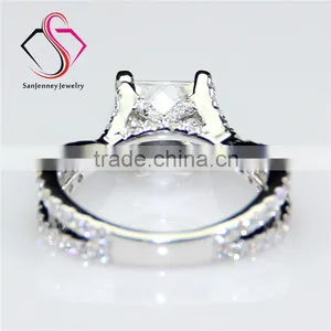 Princess Cut Moissanite Sqaure 1.25 Carat 5.5mm Center 14k 18k White Yellow Gold Platinum Diamond Engagement Ring thumbnail-2