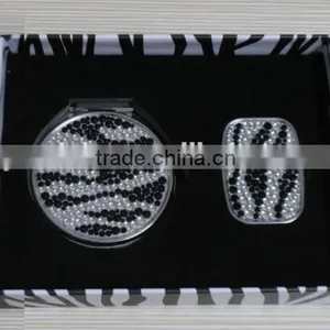 2016 Zebra Mirror Bling Crystal Pill Box and Leopard Mirror Wholesale thumbnail-1