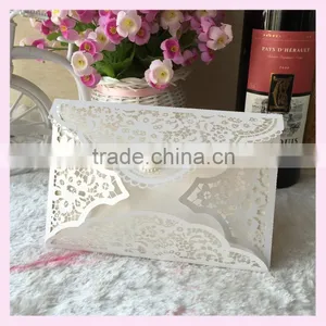 2016 Hot Sale Customized Flower Style Manufacturer Colorful With Beads Pocket Fold Wedding Invitation Card Greeting Cards thumbnail-6