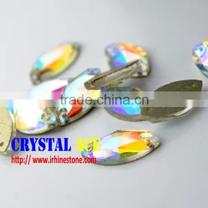 Marquise Navette Horses Eyes Flat Back Rhinestone Sew on Glass Stones thumbnail-2