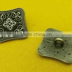 20mm Square Shape Fancy Metal Shank Button For Jacket --- MJ1420 thumbnail-4