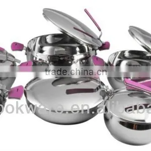 12Pcs High Quality Stainless Steel Cookware Set,colorful Kitchenware Sets With Induction Bottom thumbnail-1