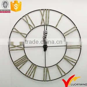 New Design Decorate Roman Numeral Large Round Metal Wall Clock thumbnail-1