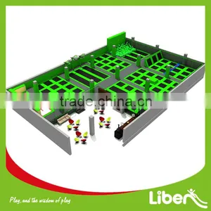 Multiple Choice Fuction Area Green Cheap Trampoline Park Indoor Large Professional Trampoline Park for Sale thumbnail-1