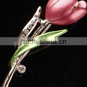 Enamel Personalized Fashion Tulip Flower Brooch thumbnail-4