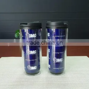 Custom Logo Double Wall Plastic Color Changing Magic Coffee pp Tumbler thumbnail-2