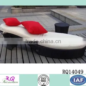 Garden Sunbed PE Rattan With Cushion and Pillow Boots Shape thumbnail-1