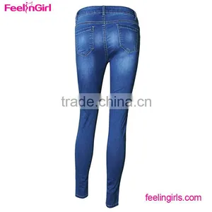 Accept OEM Girls Ripped Denim Latest Design Jeans Pants thumbnail-4