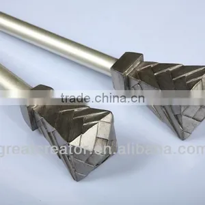 Home Decor Window Curtain Rods With Pewter Monument Resin Finials thumbnail-2