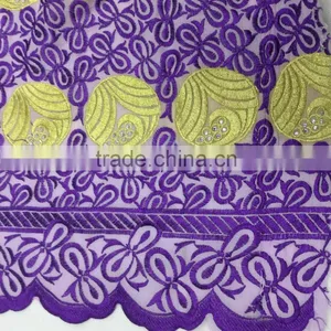 2015 Popular Design Nigerian Style Charming Big Voile Lace Polish Lace for Birde thumbnail-4