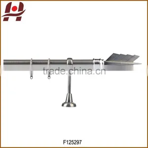F125297 Metal Iron Aluminium Stainless Steel Brass Plated Plain Twisted Extensible Telescopic Window Curtain Poles Rods Pipes thumbnail-1