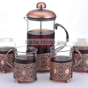 Unique French Coffee Press Golden Metal Type French Coffee Maker Press thumbnail-3