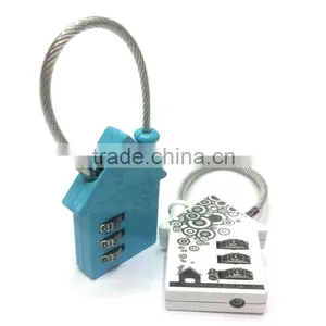 School Lovely Locker House Shaped Cable Combination Padlock thumbnail-4