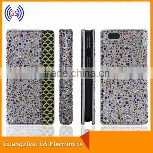 PU Leather Case With Rhinestone Customized Flip Case For Samsung Galaxy S6 Edge thumbnail-2