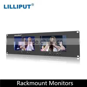 Lilliput 3U Dual VGA Rackmount Monitors Dual 7" LED Backlit Panel thumbnail-1