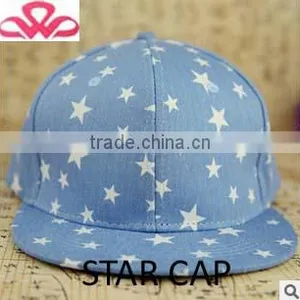 WL057-2 100%Cotton Blue Stars Stripes Fashion Snapback Hat thumbnail-1