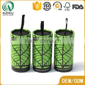 Recycled Eco-friendly uv Printing Green Small Empty Candy Round Box With Ribbon thumbnail-1