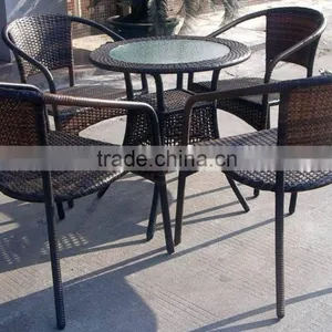Outdoor Furniture Elegant Handmade Rattan Chairs Table Patio Coffee Garden Set YC021R YT47A thumbnail-5