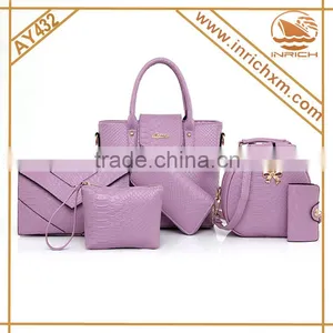 Hot Sale China Factory Price Wallet Purse 6 Pieces Women Handbag Set thumbnail-4