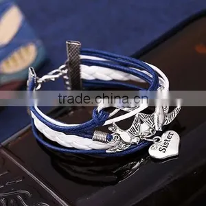 New Style Leather Jewelry Lots Style Cute Infinity Charm Bracelet Fashion thumbnail-1