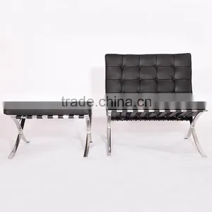 Premium Pavilion Barcelona Style Lounge Chairs Black thumbnail-3