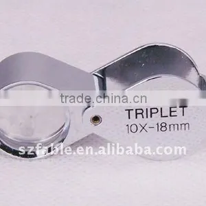 10X18mm Jewelry Pocket Magnifier/ Triplet Jewelry Magnifier/Jewelry Identifying Magnifier thumbnail-1