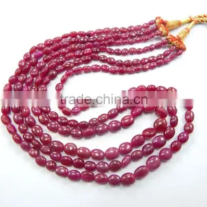 Dyed Ruby Oval Beads Loose Beads Calibrated Necklace thumbnail-4