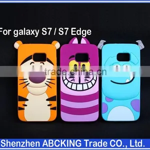 Cute Animal 3D Cartoon Silicone Case Cover For Samsung Galaxy S7 / S7 Edge Sulley/Cat/Tiger Soft Cover thumbnail-1