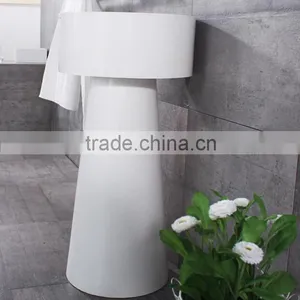 Acrylic Solid Surface Table Top Man-made Stone Pedestal Basin,,Artificial Stone Freestanding Washing Basin thumbnail-4