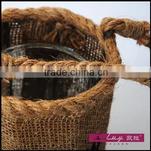 Hanging Jute Lantern Outdoor Lantern for Garden thumbnail-2