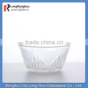 Longrun Top Grade Durable Carved Base Big Mouth Glass Bowl Hot Promotional Product thumbnail-1