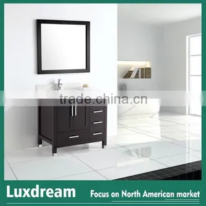 Water Resistant Solid Wood Bathroom Vanity Cabinet With Quartz Top thumbnail-1
