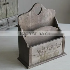 Shabby Cottage Chic French Provence Lavender Wood Letter Rack thumbnail-1