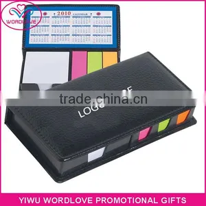 Custom Printing Calendar Sticky Notepad With Leather Box Holder thumbnail-1