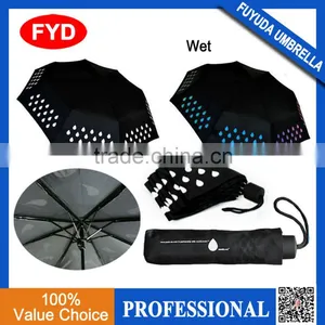 2017 New Beautiful Colorful Butterfly Printing Automatic 3 Fold Colour Changing Portable Umbrella thumbnail-6