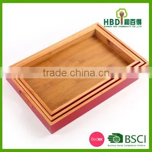 Lacquered Bamboo Wooden Serving Tray for Sale thumbnail-4