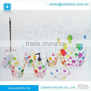 3D Bubble Fish Pattern, Set or Separate of Tumbler Lotion Dispenser Cotton Jar Soap Dish Acrylic Bathroom Supplies thumbnail-1