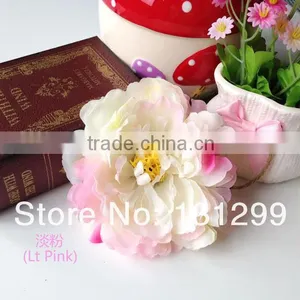 Silk Fabric Artificial Peony Flower Silk Flower Head thumbnail-3