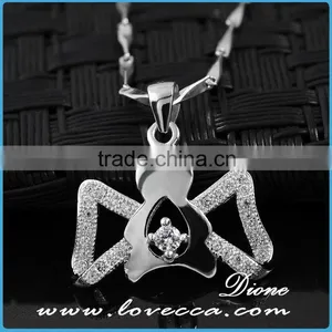 New Wholesale Best Price Bat Silver Crystal Sterling Silver Pendant Necklace thumbnail-2