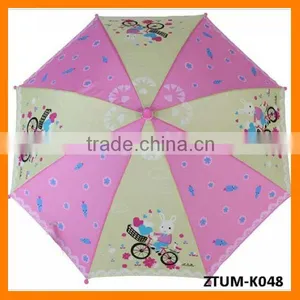 Automatic Whistle Cartoon Cycling Rabbit Print Children Umbrella thumbnail-1