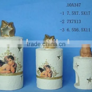 Christmas Pottery Candle Holder Decoration thumbnail-1