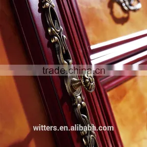 WTS-8021A French Double Ceramics Sink Rubber Solid Wood Bathroom Vanity Cabinets With Matching Mirror thumbnail-2