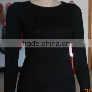 Long Sleeve Shirt Crew Neck Timeless Piece Blend Black and White T-SM83 thumbnail-1