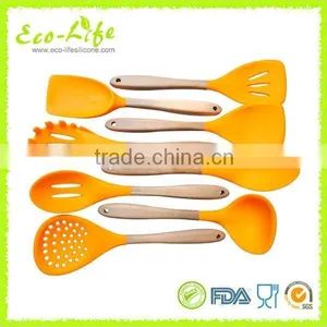 100% Food Grade Silicone Kitchen Utensils /Cooking Tools Set /8-piece /Wooden Handle thumbnail-1