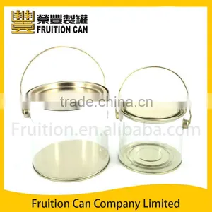 Round Tin Container Case With Clear Body thumbnail-1