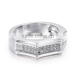 925 Sterling Silver Ring Inlay Diamond,silver Ring Designs for Girl thumbnail-2